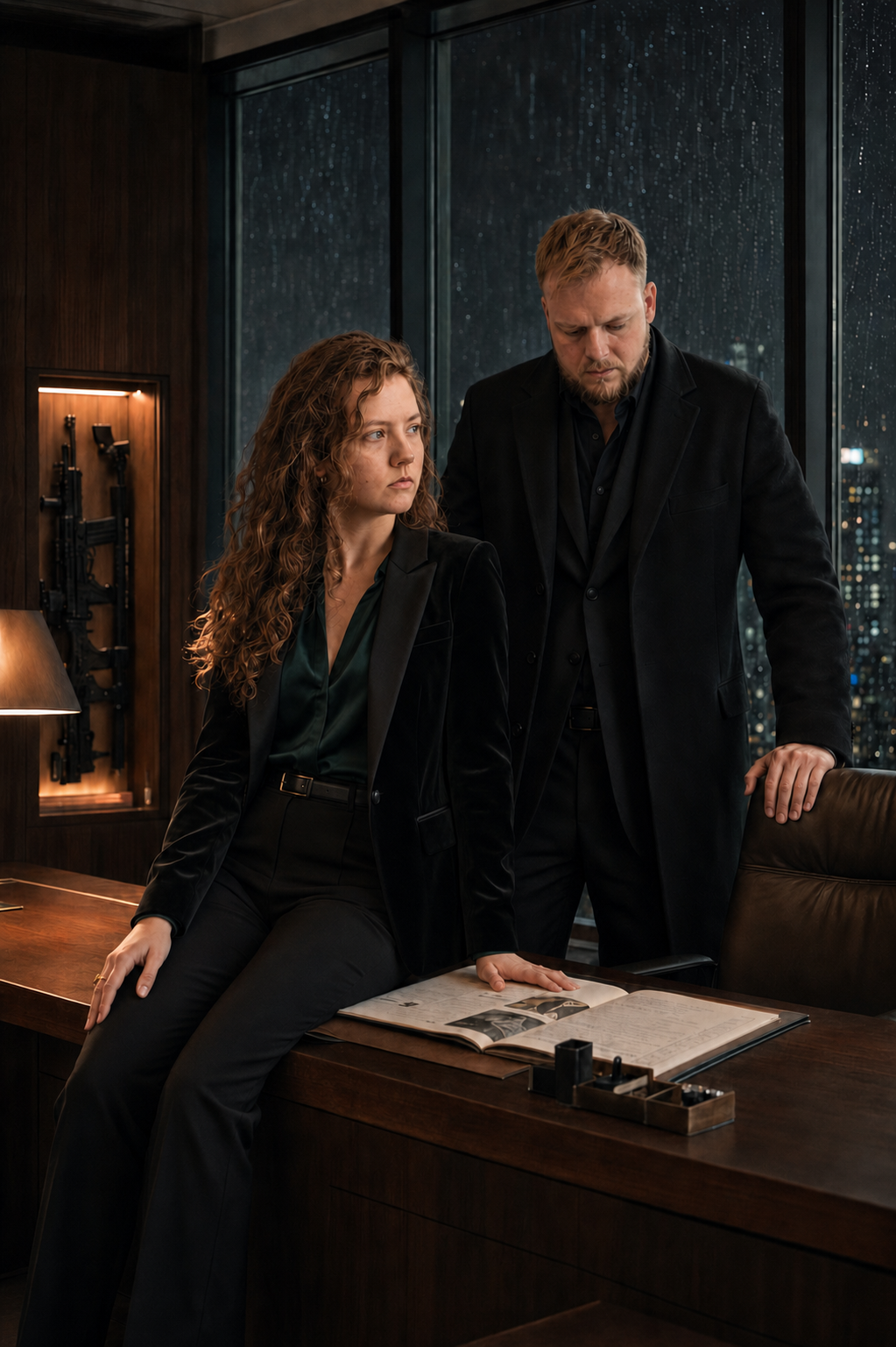 Melina Lang und Jan Hilgers am Schreibtisch